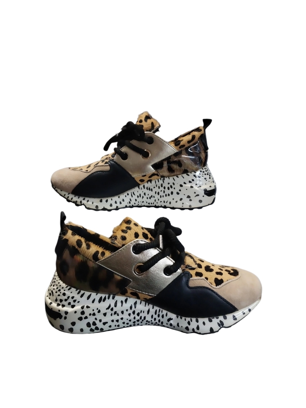 Steve Madden Cliff Hidden Heel Sneakers Women's Size 6.5M Leopard Print CLIF02S1